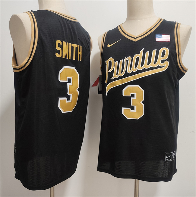 Men's Purdue Boilermakers #3 Braden Smith Black 2026 Vapor Limited Stitched Football Jersey